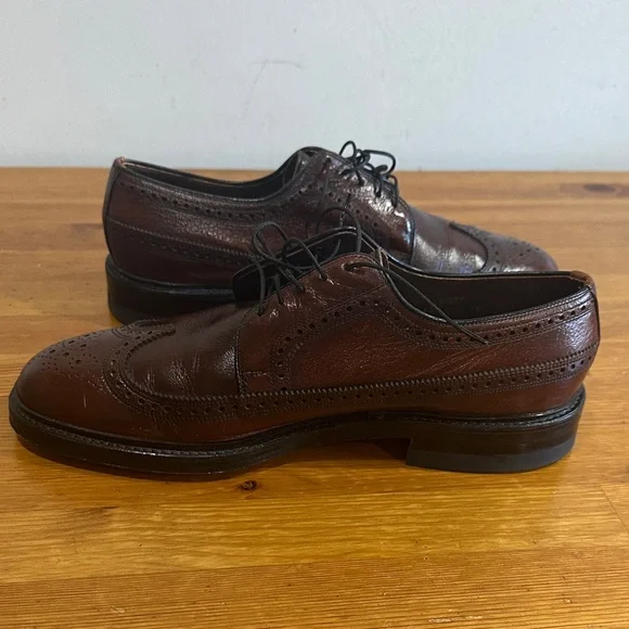 Sears Dark Brown Leather Men's Oxford Shoes - Picture 4 of 12